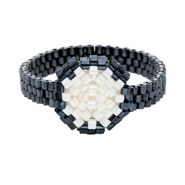 Anillo Diamantes 1 Redondo Negro Ajustable Perla